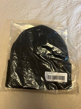 OVO Black Knit Cuffed Beanie Hat